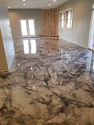 Minnesota commercial decorative concrete floors; marble touch