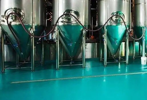 Epoxy flooring color bright blue