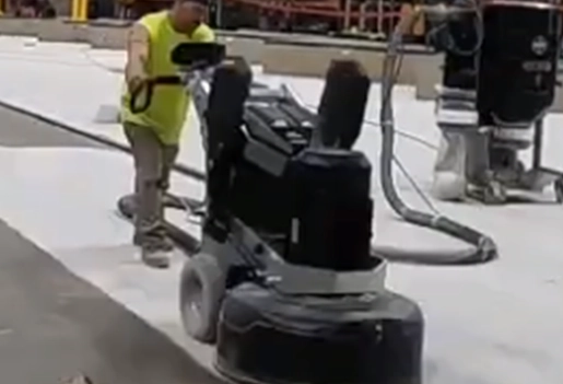 Diamond grinding process underway
